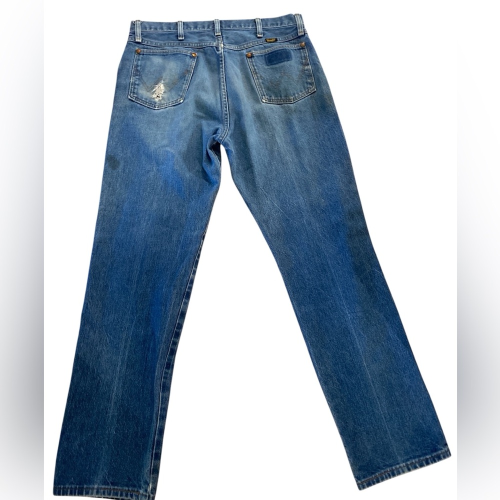 🟦 Vintage Wrangler Distressed Bootcut Jeans 36x32 | Ranch BikerCore BlokeCorE